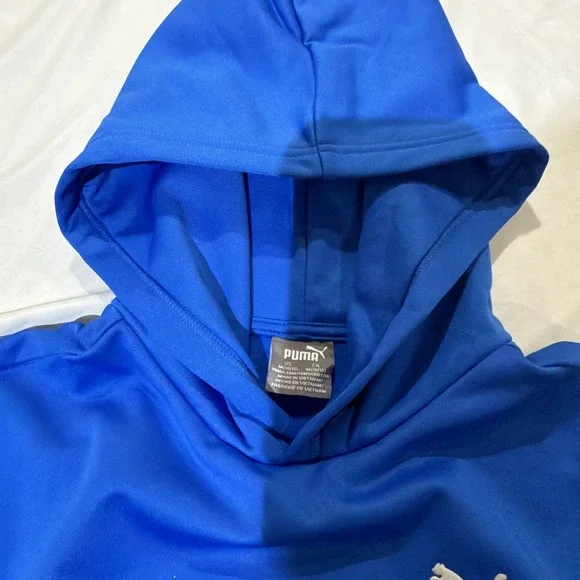 Puma Youth Hoodie  Moisture Wicking Blue Size M 10/12 New With Tags - Picture 2 of 9